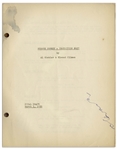 Moe Howard's 37pp. Script Dated March 1938 for The Three Stooges Film ''Mutts to You'' -- Signed by Moe on Cover in Blue Pencil -- Very Good Condition